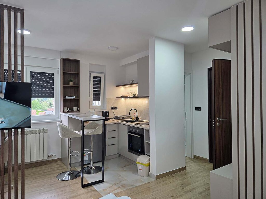 Kuhinja i dnevni deo Apartmana 38